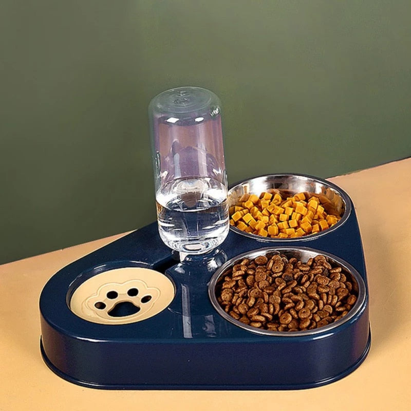 3in1 Pet Food Bowl with Automatic Drinking Feeder